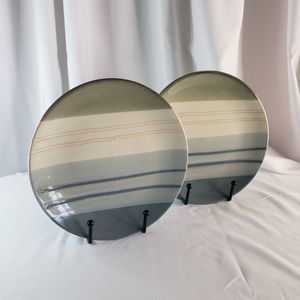 Farberware Latitudes Blue Pie Plates 7 3/4 inches Dishwasher and Microwave Safe